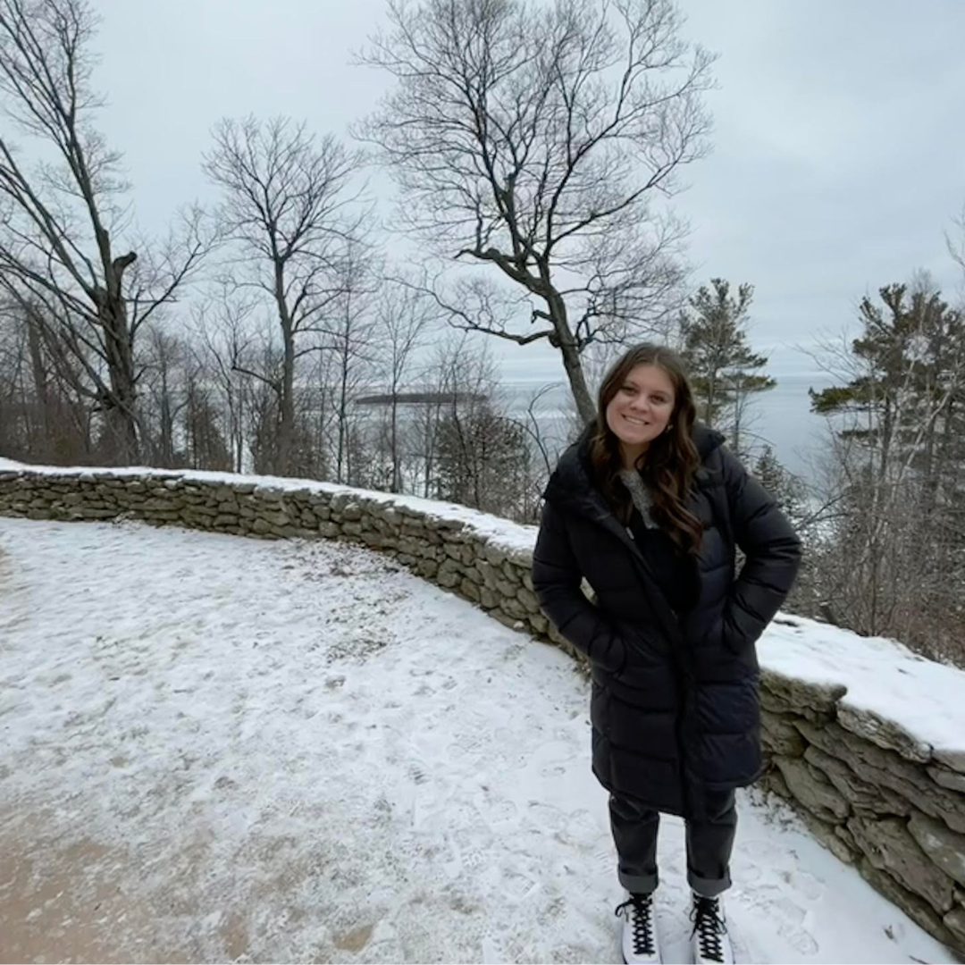 DALC staff member smiles in the winter